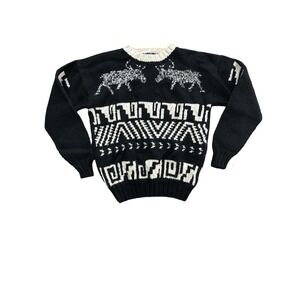 Izod Black and White Crewneck Sweater